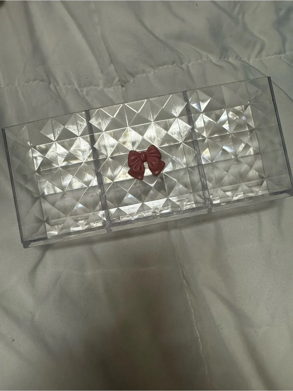 Source Unknown Clear Acrylic Makeup Organizer with Pink Bow Accent